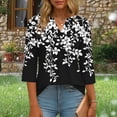 thumbnail image 3 of Ladies Tops and Blouses Dressy,Women's Shirts Lightweight 2026 Spring Summer Fashion 3/4 Length Sleeve Tops Business Casual Blouses Western Outfits, 3 of 5