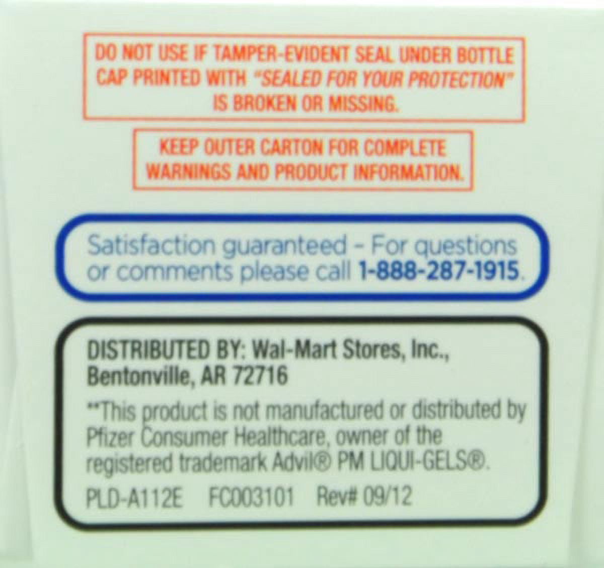 Equate Ibuprofen PM Softgels, 200 mg, 40 Count