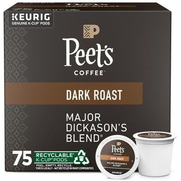 Peet's Coffee, Major Dickason's Dark Roast Single Serve Coffee Pods, 75 Count