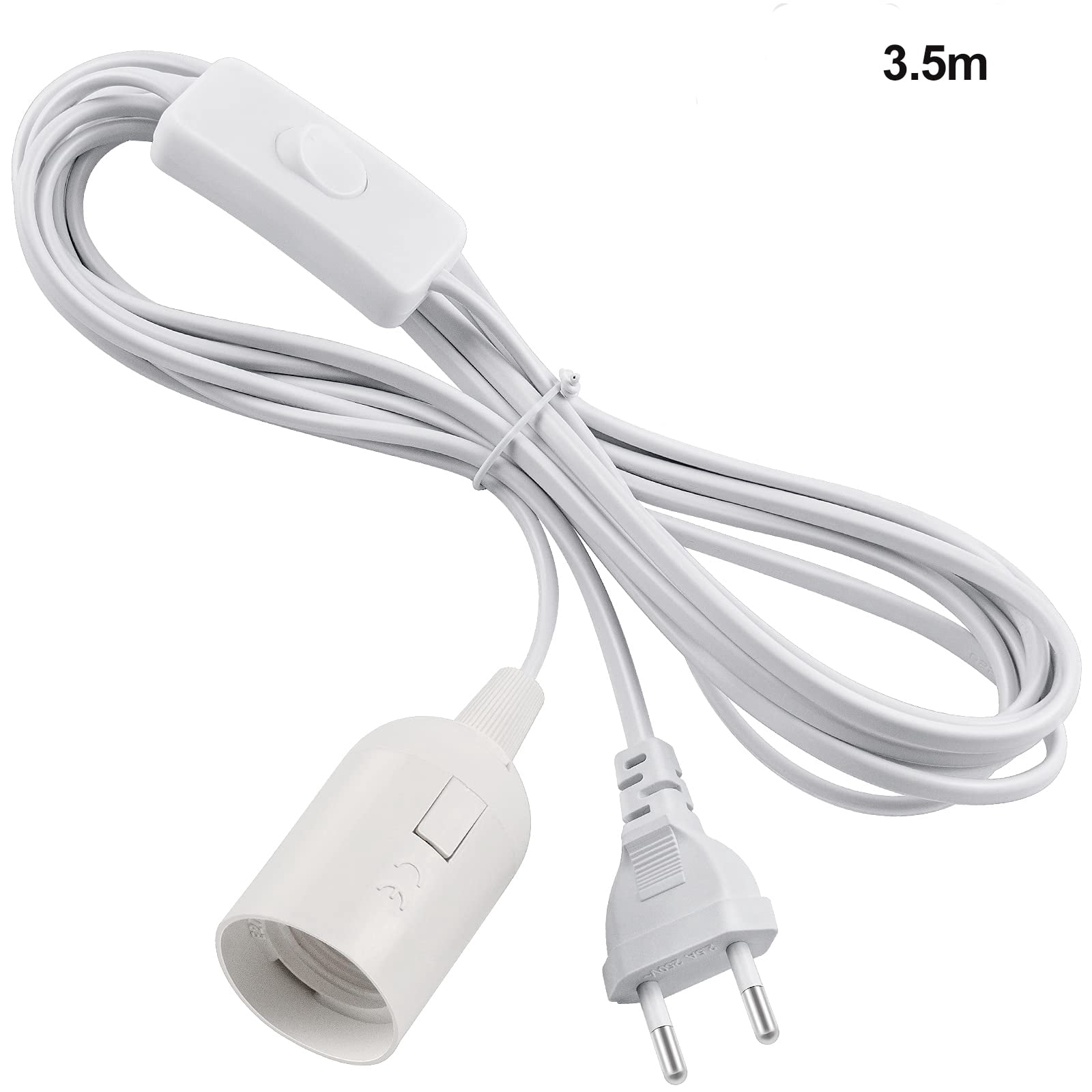 NADUOXRK Transparent Lamp Cord With Switch - 5.35ft, 1-Knob, Polarized Plug, 18AWG, Clear Power Cable