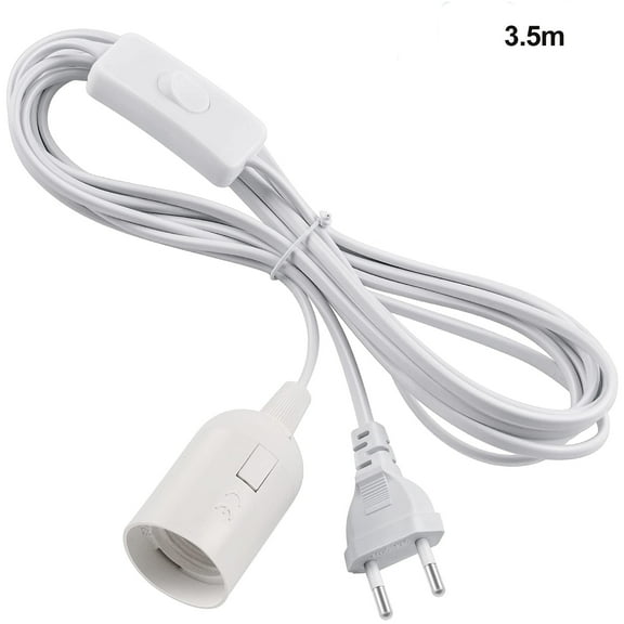 EU Plug 3.5m 6m Power Cord Cables E27 Lamp Base Holder With Switch Wire For Pendant Led Bulbs Fixture Hanglamp Suspension Socket