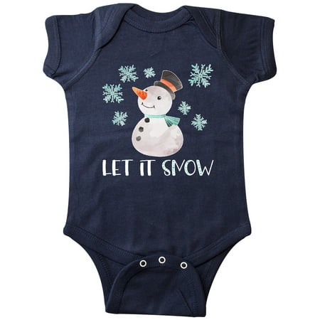 

Inktastic Let It Snow Cute Snowman in Hat and Scarf Gift Baby Boy or Baby Girl Bodysuit
