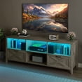 thumbnail image 5 of Dextrus Modern TV Cabinet with Vibrant LED Lights, 70" Entertainment Center, Fits TVs up to 80", Washed Gray, 5 of 7