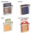 thumbnail image 5 of mDesign Metal Wire Wall Mount Magazine Holder, Storage Organizer Rack - Satin, 5 of 7