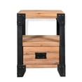 thumbnail image 3 of vidaXL 1/2x Solid Acacia Wood Nightstand Steel Small Bedside Table Cabinet, 3 of 13