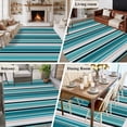 thumbnail image 6 of Teal Beige 5x7 Area Rugs for Living Room, Stripe Abstract Geometric Modern Art Non Slip Floor Mat Washable Low-Profile Indoor Carpet for Bedroom, Dining Room, Bathroom, 6 of 9