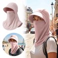 thumbnail image 2 of IAJFHAFS 3 In 1 Summer Cooling Balaclava Breathable Sun Protection Hood with Neck Guard & Face Mask Outdoor Activities Sun Hat for Men Women Pink, 2 of 7