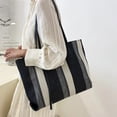 thumbnail image 1 of LHSHID Casual Canvas Totes Bags For Women Shoulder Bag Women's Big Capacity Striped Handbag Designer Tote Shopper Bag, 1 of 6