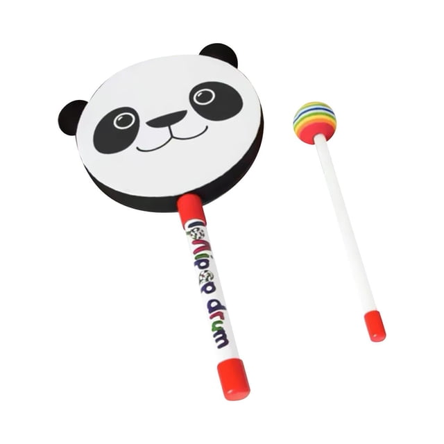 Tambor de mano de madera para niños, Juguete musical con mazo, instrumento de percusión de aprendizaje temprano, juguete para suministros para fiesta