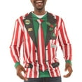 thumbnail image 2 of Striped Santa Suit Big Men's Long Sleeve Tee Shirt, 2XL, 2 of 2