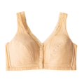thumbnail image 2 of Middle-Aged Women Wirefree Bra Front Button Closeure Soft Cotton Bra for Mom Grandma Gift Bra, 2 of 5