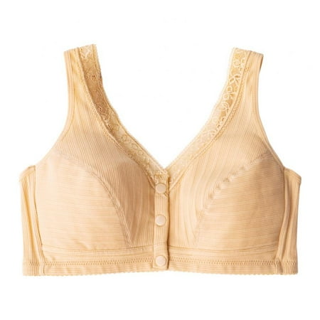 

Maternity Bra Nursing Bra Front Button Bra Wire Free Bra Breathable Cotton Bra Middle Elder Age Bra Summer Thin Bra Solid Color Vest Bra Full Coverage Gather Bra