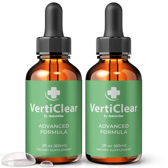 (2 Pack) VertiClear – Daily Hearing Support Drops with a Clean Liquid Formula for Ear Health, Auditory Clarity and Inner Ear Balance | Plant-Based, Easy-to-Use Dropper (60 Servings)