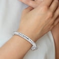 thumbnail image 4 of Sterling Silver Bracelet Childrens Girl's 5.5 mm in Polished & Diamond-cut with Safety Clasp Hinged Children's Bangle, 4 of 4
