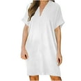 thumbnail image 2 of SMihono Robe Bohème d'Été pour Femmes Grande Taille Robe d'Été pour Femmes Couleur Unie Papillon Ajouré Décontractée à Col en V Ample, 2 of 9