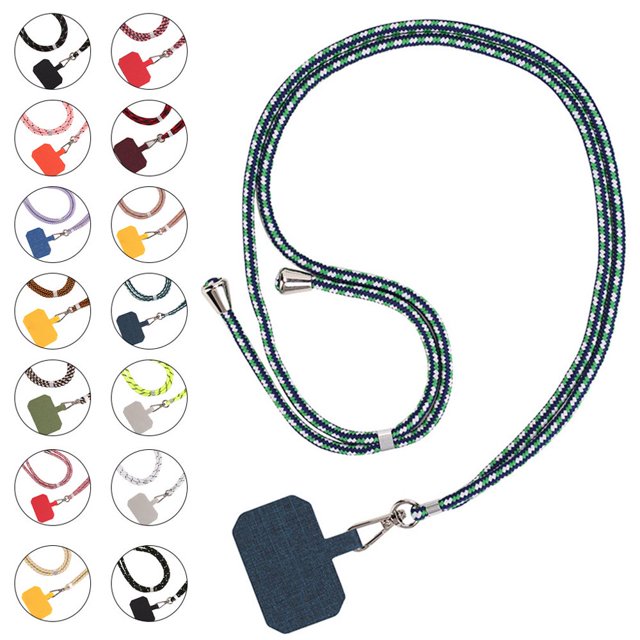 Mobile Phone Neck Rope Adjustable Metal Snap Buckle Anti-lost Holder Lanyard with Adhesive Card Outdoor Travel Hiking B