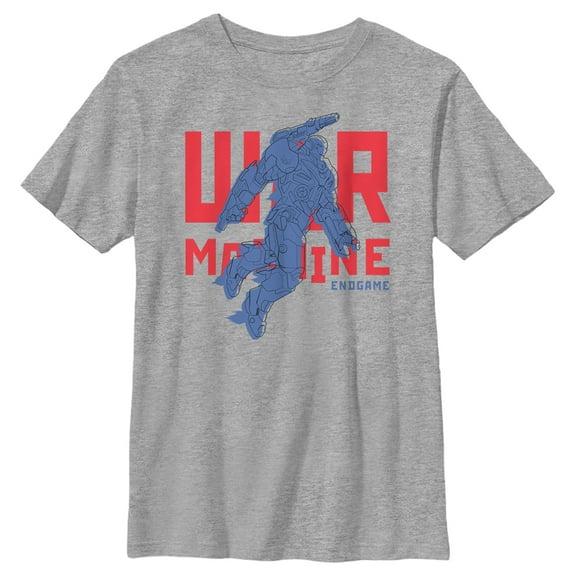 Boy's Marvel Avengers: Endgame Minimalist War Machine  Graphic Tee Athletic Heather Medium