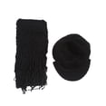 thumbnail image 1 of Crochet Beanie Visor with Scarf - Black, 1 of 2