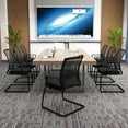 thumbnail image 3 of Giantex Chaise de Bureau en Maille, Chaise de Conférence Rembourrée pour Invités avec Soutien Lombaire et Dossier Ergonomique, Cadre en Métal, Base en Traîneau, Chaise de Salle de Réception, Chaise de Direction, 3 of 8