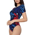 thumbnail image 3 of Picia Red White Blue Fireworks Womens One Piece Swimsuits Modest Tummy Control Bathing Suits Lace Up Slimming Swim Suit-XX-Large, 3 of 9