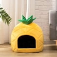 thumbnail image 6 of Yellow Pineapple Shaped Pet Bed for Cats & Small Dogs, Cozy Cave Nest with Removable Cushion, 6 of 6
