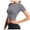 Grey, variant on Women's T-Shirts for Comfort Stylish Women Tops for Yoga Short Sleeve Daily Blouses Versatile Loose Fit for Everyday Wear Breathable Fabric and Fashionable Design