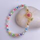 thumbnail image 1 of Pulsera elástica de perlas naturales de agua dulce, brazalete con cuentas de arcoíris, conector CZ, regalo para niñas, 1 of 4