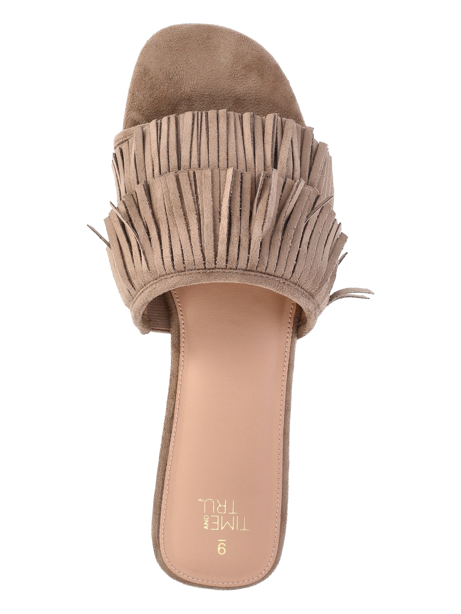 Time and Tru Women's Fringe Slide Sandals