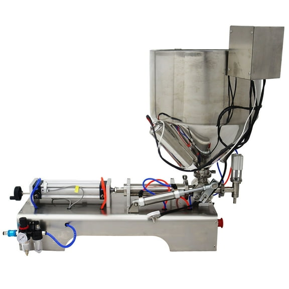 TECHTONGDA Pneumatic Liquid Paste Fill Machine Heat Hopper Bottle Pack Seal 30-300ml for Honey Cream Toothpaste Butter