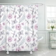 thumbnail image 1 of ABPHQTO Mariposa de Acuarela Azul Claro Hojas Mariposas Flores rosas y Libélulas Cortina de ducha de baño 165x180 cm ABPHQTO PKNMT66x72Shower-786, 1 of 2