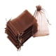 thumbnail image 1 of 100 bolsas de regalo de Navidad, bolsas de organza con cordón para joyería y cumpleaños. Marrón, 1 of 9