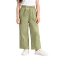 thumbnail image 3 of Trendfront Girls Casual Pants Summer Thin Lightweight Double Layer Gauze Home Wear Slacks Solid Color Soft Breathable Loose Fit Kids Long Trousers, 3 of 6