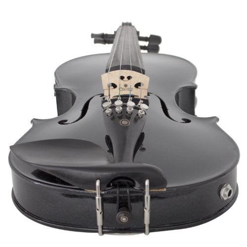 Cecilio 4/4 CVNAE-Black+SR Ebony Fitted Acoustic/Electric Violin in Metallic Black