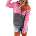 thumbnail image 4 of Mujeres Otoño Invierno Patchwork Cuello en V Cremallera Manga larga Tops Jersey Blusa Sudaderas Pompotops  gfhjh20651, 4 of 5