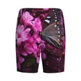 thumbnail image 2 of Lsque Pink Blossoms Butterfly Mens Sleep Pajama Shorts,Short Pajama Pants, Cotton Ultra-Soft Knit-Large, 2 of 9
