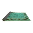thumbnail image 2 of Ahgly Company Indoor Square Oriental Turquoise Blue Industrial Area Rugs, 5' Square, 2 of 4