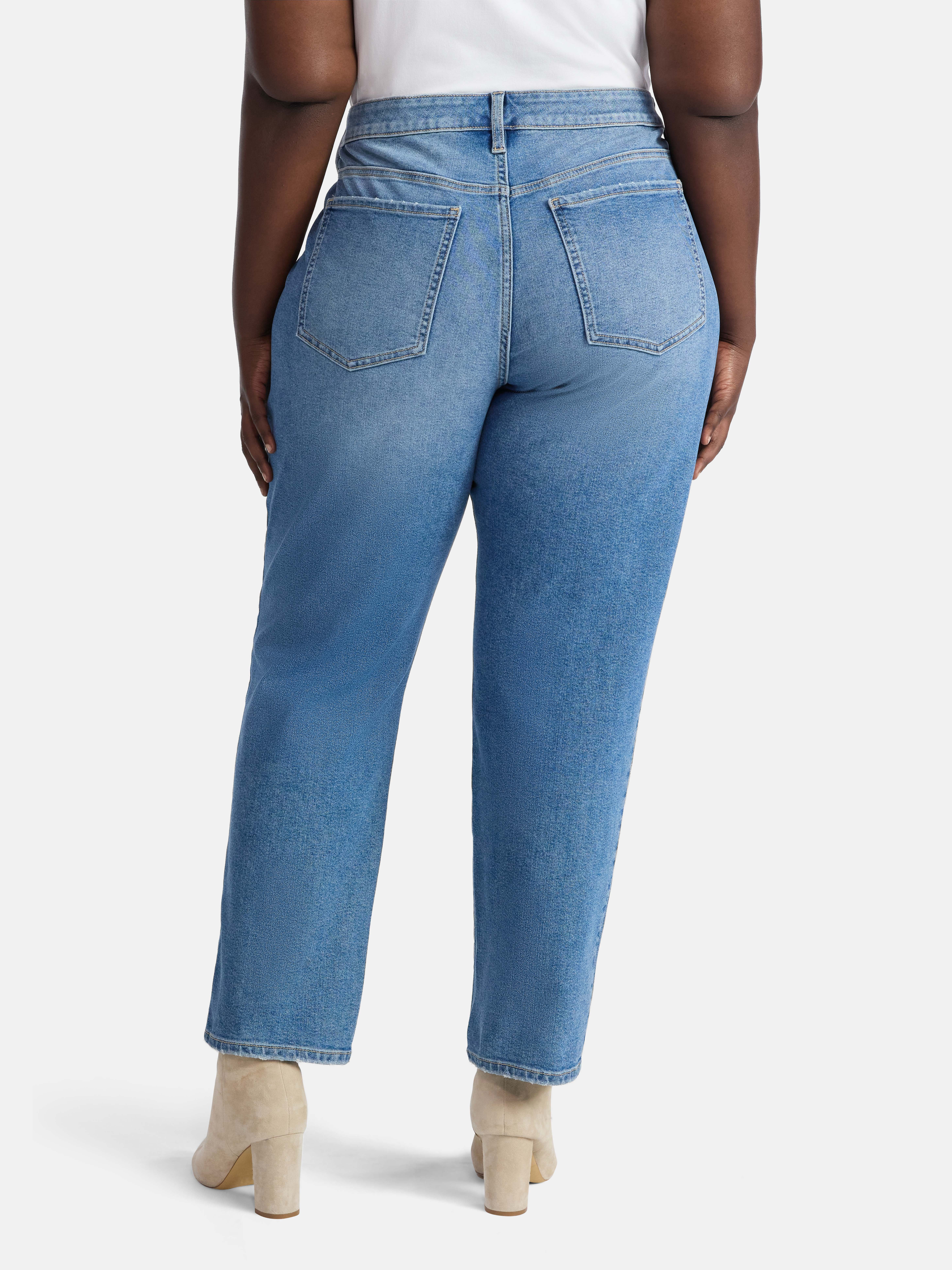 Terra & Sky Women's Plus Size Straight High Rise Jeans, Sizes 16W-26W