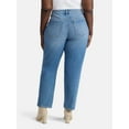 thumbnail image 3 of Terra & Sky Women's Plus Size Straight High Rise Jeans, Sizes 16W-26W, 3 of 5