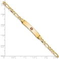 thumbnail image 3 of 14k Yellow Gold Bracelet Medical Figaro 5.5 mm 7 in Red Enamel ID, 3 of 4