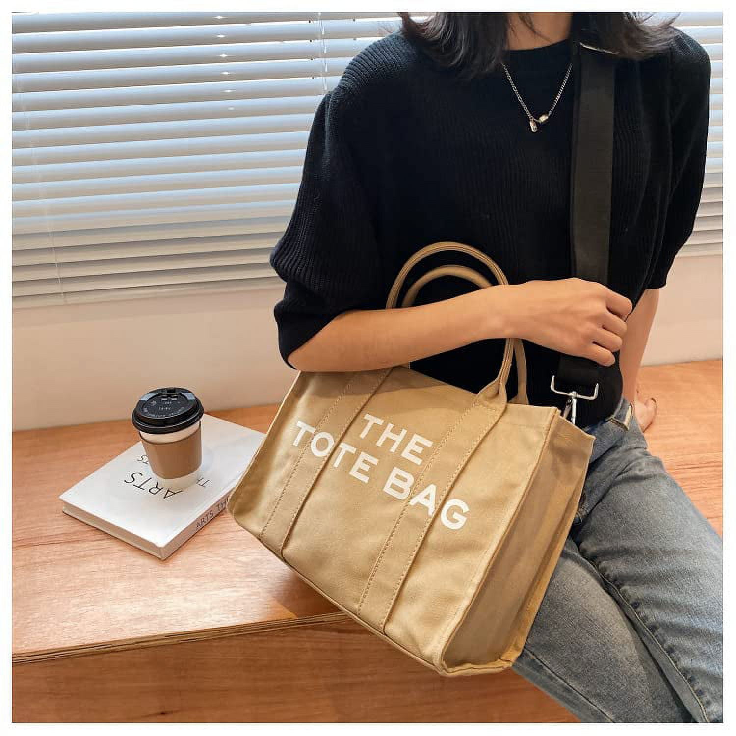  Canvas Tote Bags for Women Handbag Tote Purse with Zipper  Canvas Crossbody Bag for Office, Travel : JQWSVE: Clothing, Shoes & Jewelry
