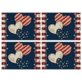 thumbnail image 1 of Xihbxyly Manteles Individuales con Estrellas y Corazones para El Día de La Independencia, Diseño Festivo de Lino, Fácil de Limpiar, Decoración para La Mesa Del Comedor, Celebración Patriótica, Juego, 1 of 4