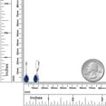 thumbnail image 6 of Gem Stone King 14K White Gold Blue Created Sapphire Leverback Dangle Teardrop Earrings for Women | 2.22 Cttw | Gemstone September Birthstone | Pear Shape 8X5MM, 6 of 6