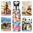 thumbnail image 7 of Yayeee 20oz Insulated Water Bottle Double Wall Stainless Steel with Flip Straw Lid, Light Colorful Circles, 7 of 7