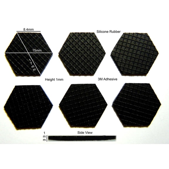 VATH Self Adhesive Silicone Rubber Feet 17mm(L) x 15mm(W) x 1mm(H) 6pcs [RB191]