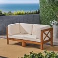 thumbnail image 3 of Brava Outdoor Modular Acacia Wood Loveseat with Cushions, 3 of 12