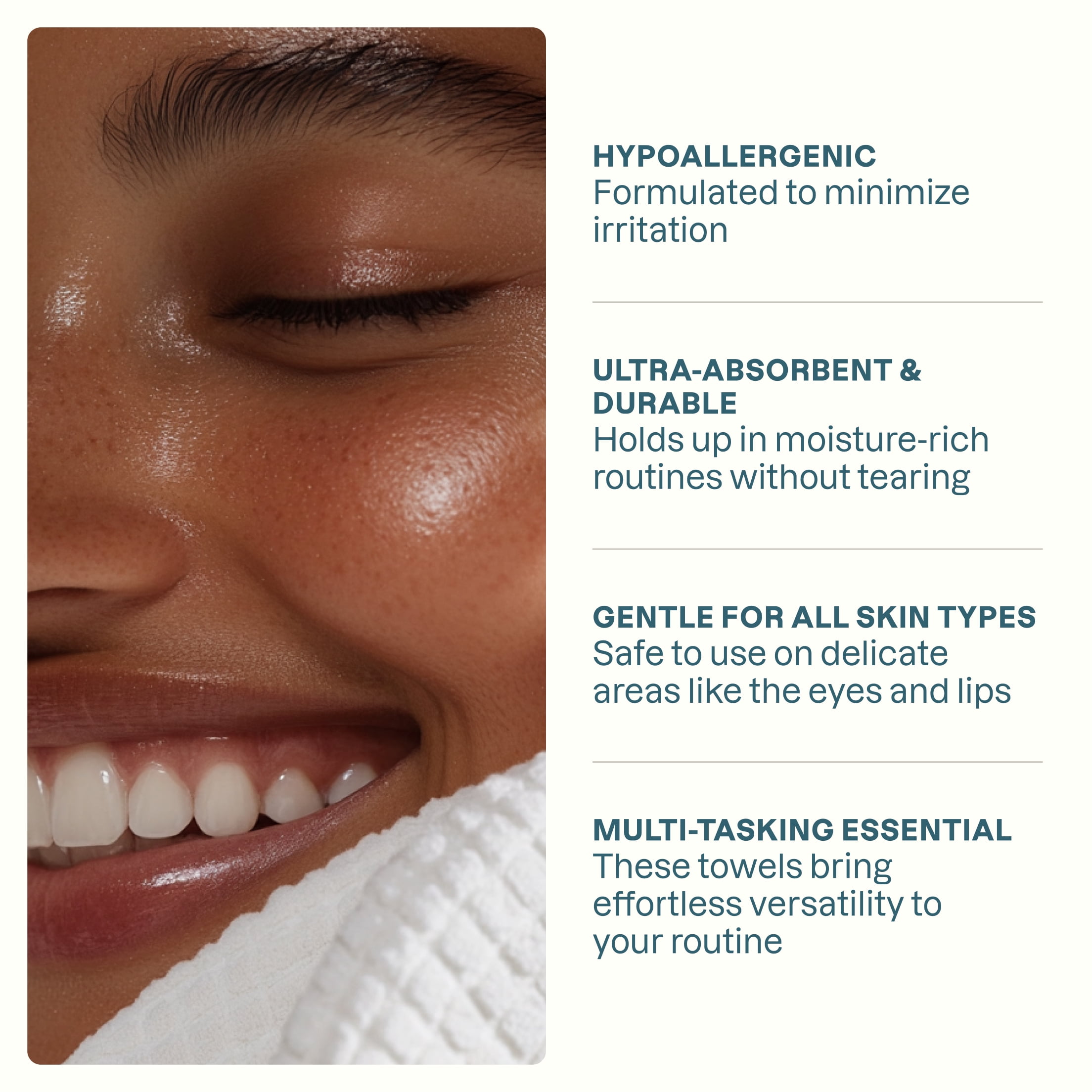 Cliganic Disposable Extra Large Hypoallergenic Clean Face Towels, 40 Count