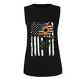 thumbnail image 4 of Camiseta sin mangas con estampado de rayas y estrellas de la bandera de EE. UU. para mujer de verano Fridja  gh2785, 4 of 5