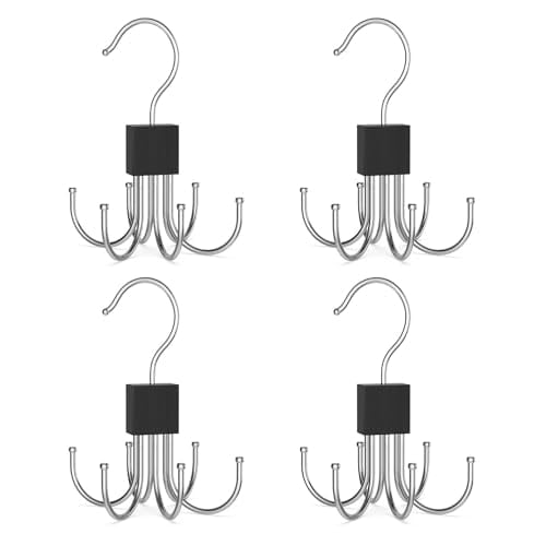 Multi-Purpose Rotatable Belt Hanger & Organizer for Closet - Space-Saving Storage for Belts,Bras,Hats,Tank Tops,Ties,Scarves,and Purses(1Pack)