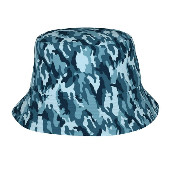TEQUAN Foldable Polyester Adult Bucket Hat Camo Texture Prints Sun Beach Fishing Outdoor Cap Unisex