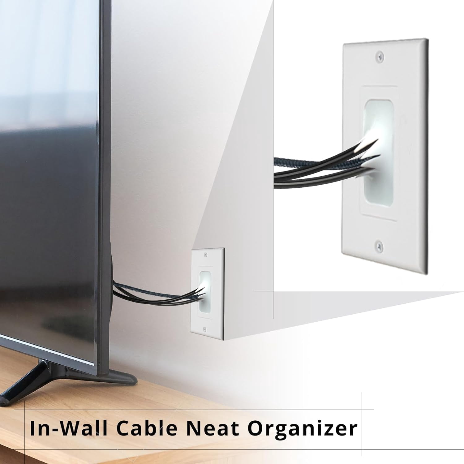 Flexible Rubber Wall Plate Cable Pass Through,Standard Size Cable Wall Plate,1-Gang,4.50" x 2.75,Rubber Wall Grommets Insert for Low Voltage Cables,Home Theater System,6 Pack